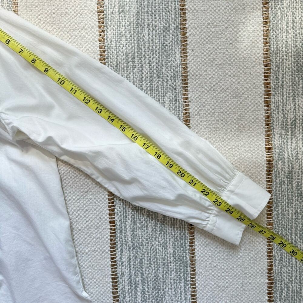 Everlane The Wing-Shoulder White Mockneck Long Puff Sleeve Pullover Top Size 14 - Picture 12 of 14